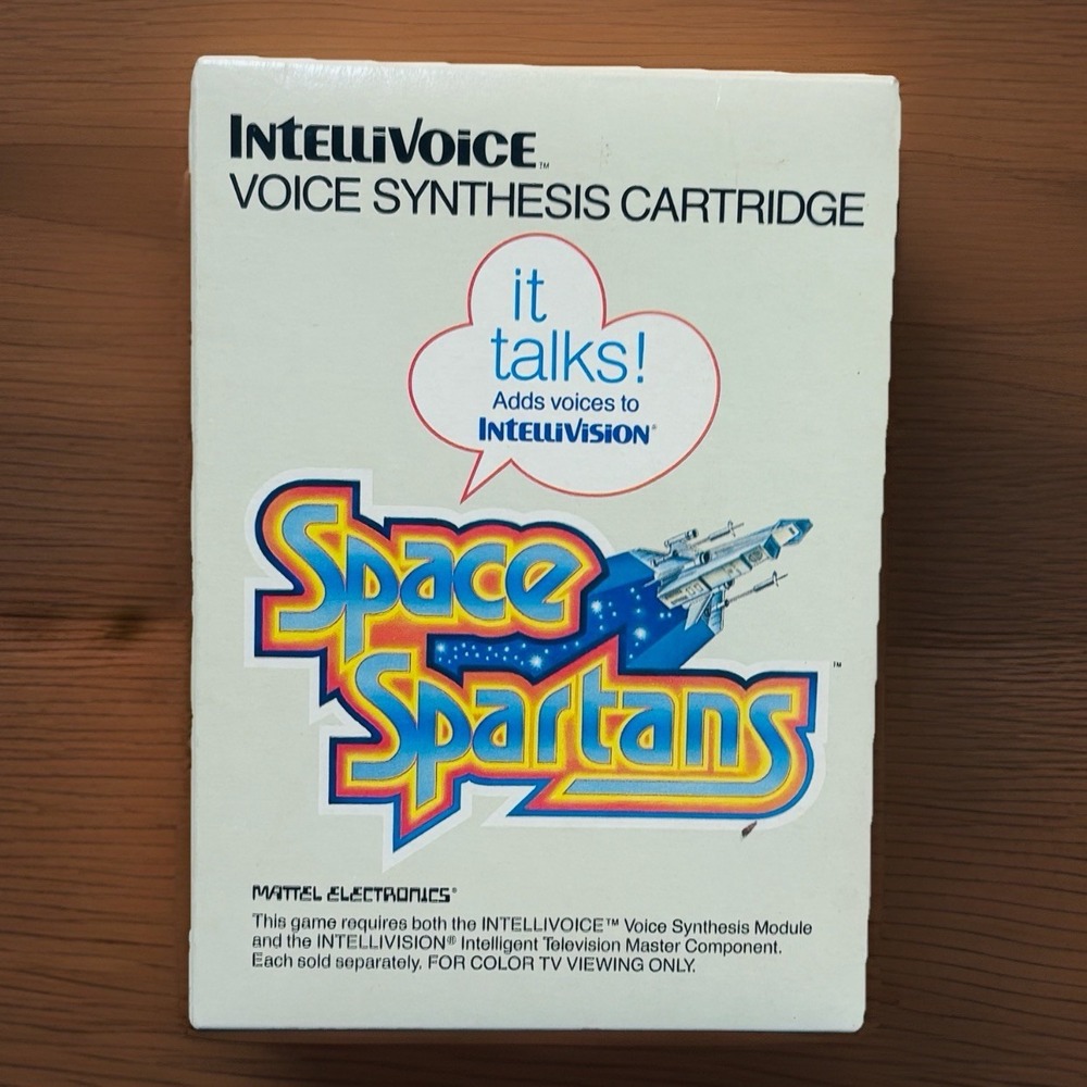 Space Spartans Voice Synthesis Cartridge Intellivision Video Game In Box Manual